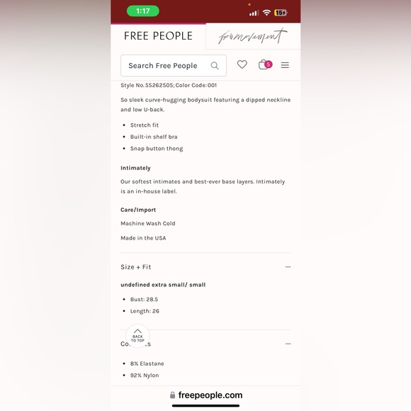 NWT FREE PEOPLE INTIMATELY Clean Lines Bodysuit In Forest Pool MSRP $40 | XS/S - Picture 4 of 9